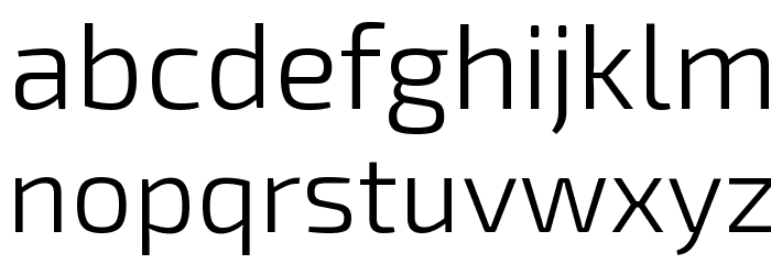 Exo 2 Light Font LOWERCASE