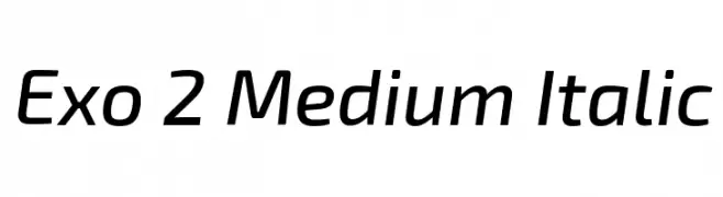 Exo 2 Medium Italic  नि: शुल्क फ़ॉन्ट्स डाउनलोड