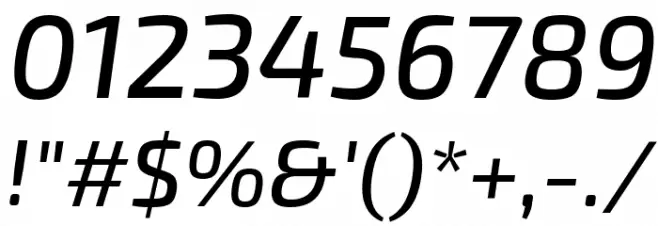 Exo 2 Medium Italic Font OTHER CHARS