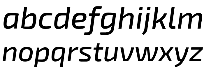 Exo 2 Medium Italic Font LOWERCASE