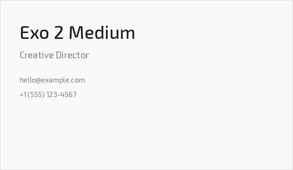 Exo 2 Medium Business Card