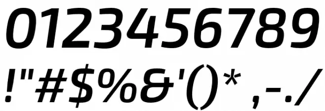 Exo 2 Semi Bold Italic Font OTHER CHARS