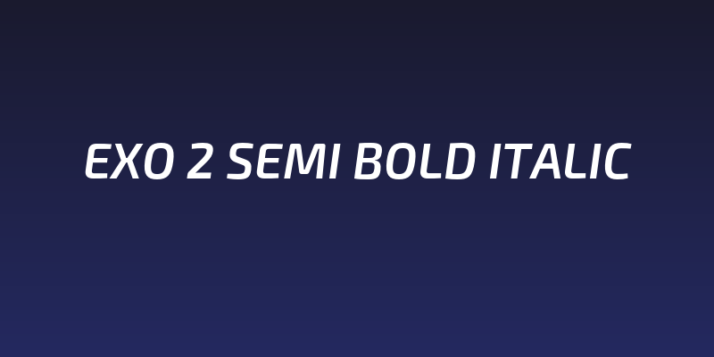Exo 2 Semi Bold Italic Social Header