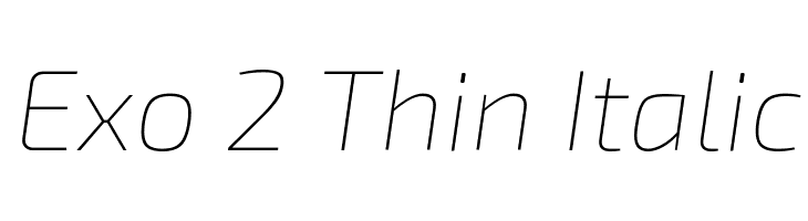 Exo 2 Thin Italic Font