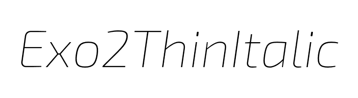Exo 2 Thin Italic  フリーフォントのダウンロード