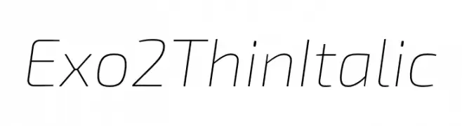 Exo 2 Thin Italic  免费字体下载