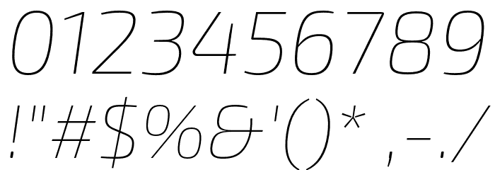 Exo 2 Thin Italic Font OTHER CHARS