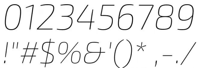 Exo 2 Thin Italic Font OTHER CHARS