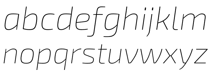 Exo 2 Thin Italic Font LOWERCASE