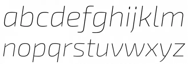 Exo 2 Thin Italic Caratteri MINUSCOLO