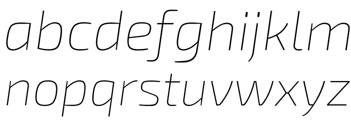 Exo 2 Thin Italic Font LOWERCASE