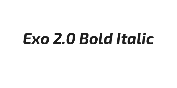 Exo 2.0 Bold Italic Logo
