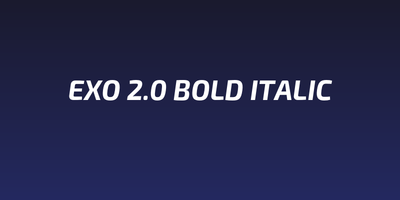 Exo 2.0 Bold Italic Social Header