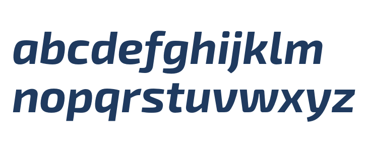 Exo 2.0 Bold Italic Lowercase