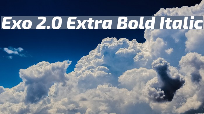 Exo 2.0 Extra Bold Italic Font examples