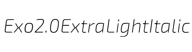 Exo 2.0 Extra Light Italic  フリーフォントのダウンロード