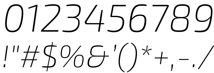 Exo 2.0 Extra Light Italic Font OTHER CHARS
