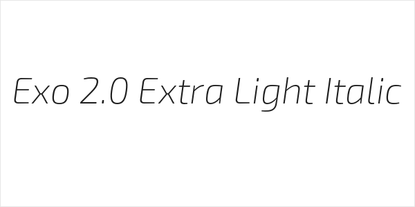 Exo 2.0 Extra Light Italic Logo