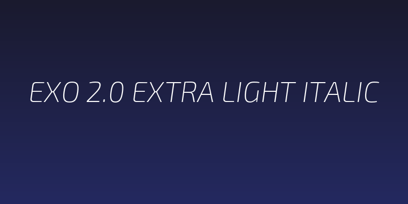 Exo 2.0 Extra Light Italic Social Header