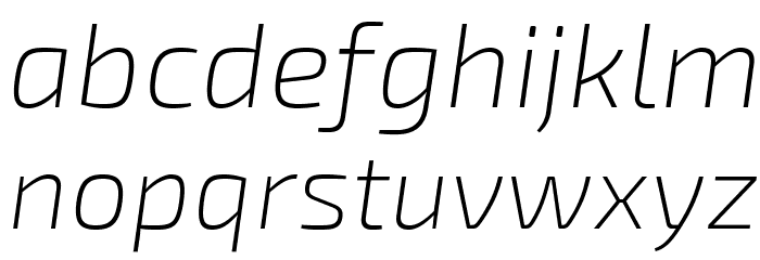 Exo 2.0 Extra Light Italic Font LOWERCASE