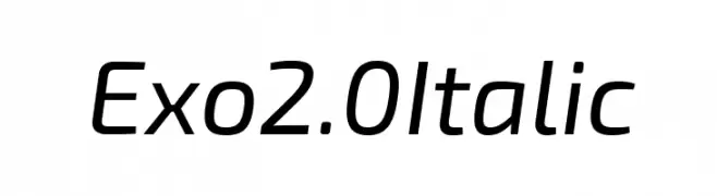 Exo 2.0 Italic  フリーフォントのダウンロード