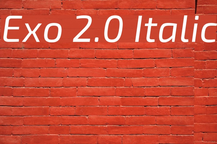 Exo 2.0 Italic Font examples