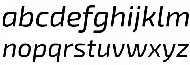 Exo 2.0 Italic फ़ॉन्ट लोअरकेस