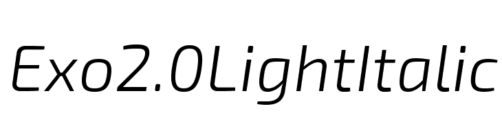 Exo 2.0 Light Italic  免费字体下载