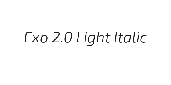 Exo 2.0 Light Italic Logo