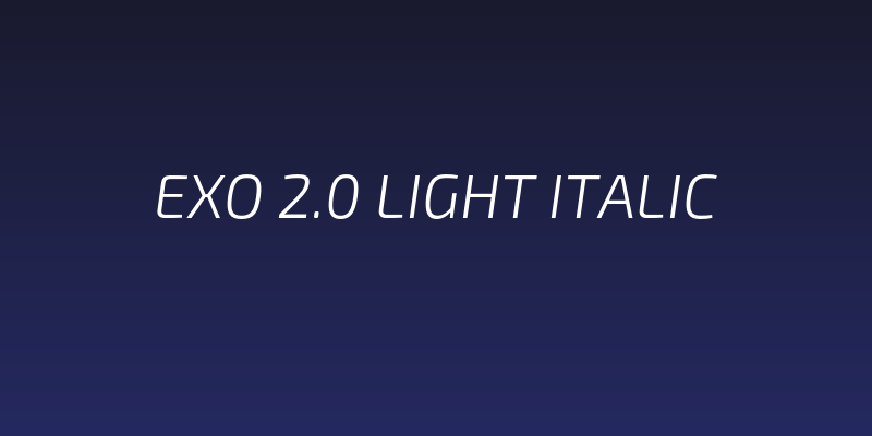 Exo 2.0 Light Italic Social Header