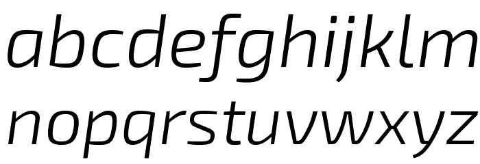 Exo 2.0 Light Italic Font LOWERCASE