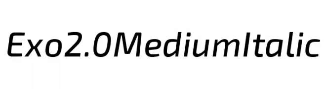 Exo 2.0 Medium Italic  les polices de caractères gratuit tlcharger