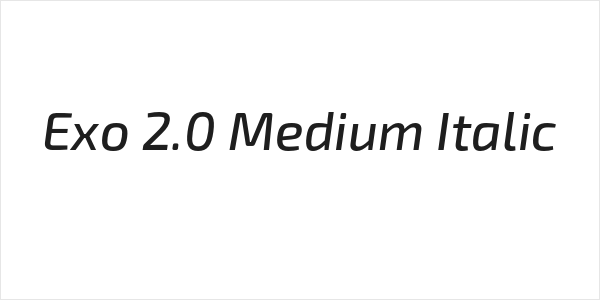 Exo 2.0 Medium Italic Logo