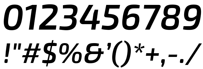 Exo 2.0 Semi Bold Italic Font OTHER CHARS