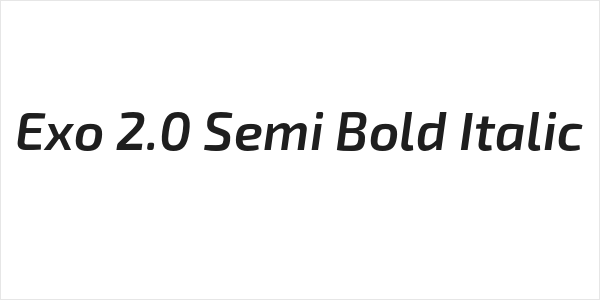 Exo 2.0 Semi Bold Italic Logo