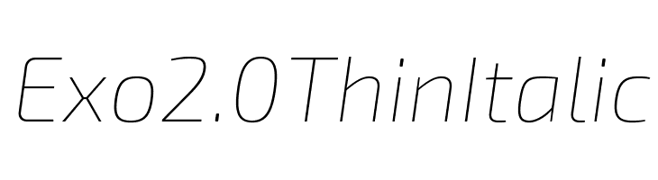 Exo 2.0 Thin Italic  les polices de caractères gratuit tlcharger