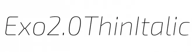 Exo 2.0 Thin Italic  フリーフォントのダウンロード