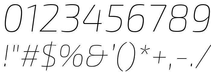 Exo 2.0 Thin Italic Font OTHER CHARS