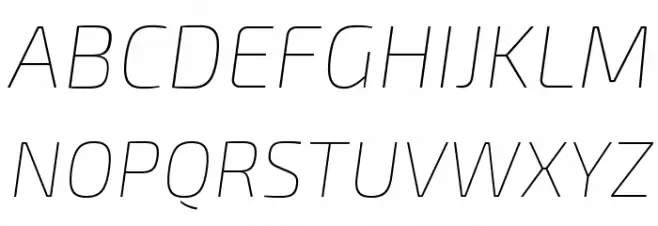 Exo 2.0 Thin Italic Caratteri MAIUSCOLE