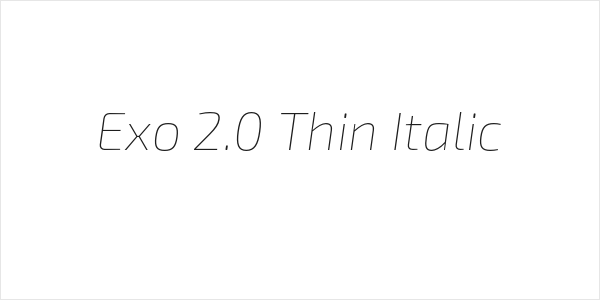 Exo 2.0 Thin Italic Logo
