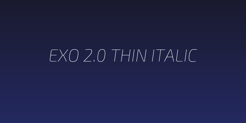 Exo 2.0 Thin Italic Social Header