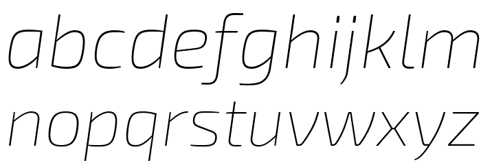 Exo 2.0 Thin Italic Font LOWERCASE