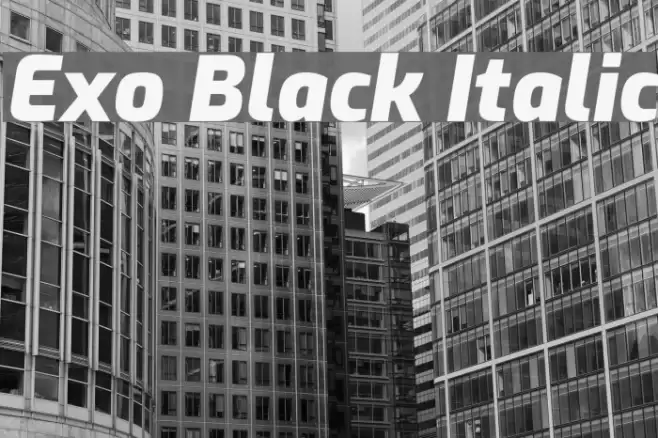 Exo Black Italic Fonte examples