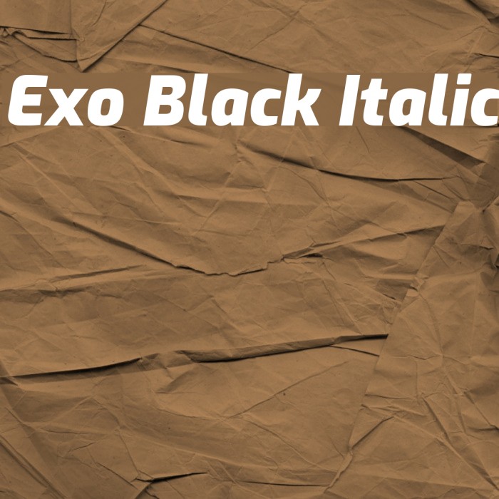 Exo Black Italic Font examples