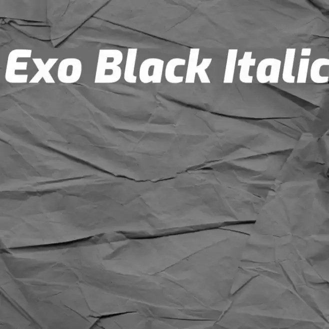 Exo Black Italic Fonte examples