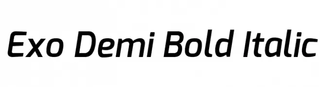 Exo Demi Bold Italic  नि: शुल्क फ़ॉन्ट्स डाउनलोड