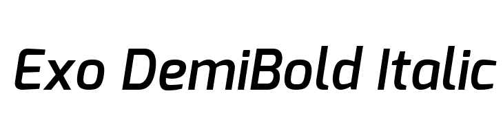 Exo DemiBold Italic Font