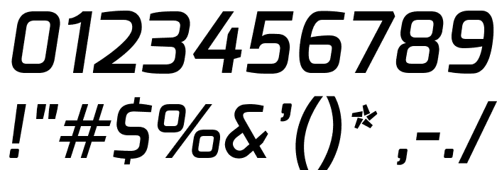Exo DemiBold Italic Шрифта ДРУГИЕ символов