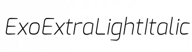 Exo Extra Light Italic  नि: शुल्क फ़ॉन्ट्स डाउनलोड