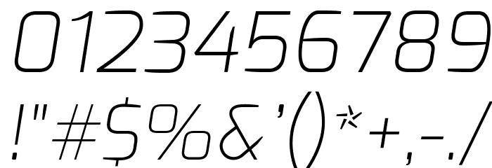 Exo Extra Light Italic Font OTHER CHARS